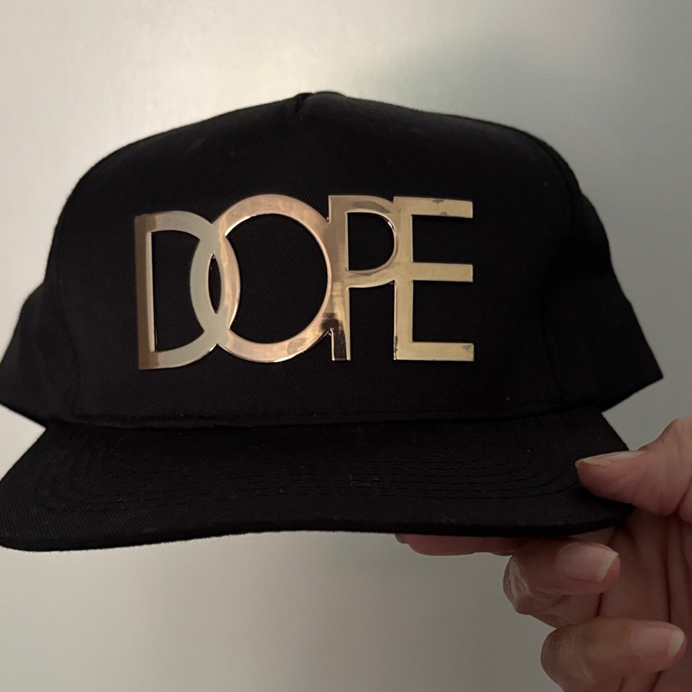DOPE Black Cap with Gold Logo